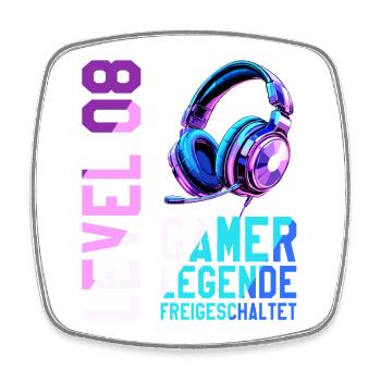 8. Geburtstag Junge Mädchen Gaming Level 8 Jahre - Viereckiger Kühlschrankmagnet - Weiß - Vorne
