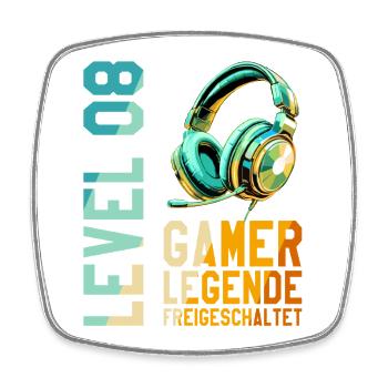8. Geburtstag Junge Mädchen Gaming Level 8 Jahre - Viereckiger Kühlschrankmagnet - Weiß - Vorne