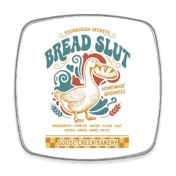 Jeu de mots drôle au levain Baking Baker Bread Making - Magnet carré - blanc - Devant