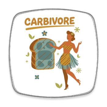 Sauerteig Brot Backbäcker KARBIVORE Sauerteig - Viereckiger Kühlschrankmagnet - Weiß - Vorne