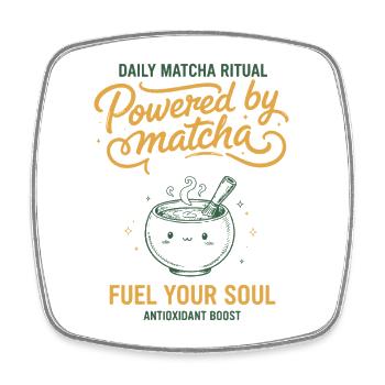 Tägliches Matcha-Ritual, angetrieben von Matcha, Treibstoff deinen - Viereckiger Kühlschrankmagnet - Weiß - Vorne