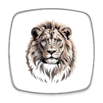 Lion's Head - Square fridge magnet - white - Front
