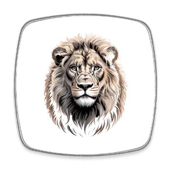 Lion Head Lion - Square fridge magnet - white - Front