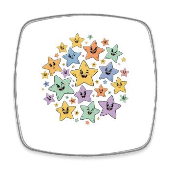 Colorful Star Explosion - Square fridge magnet - white - Front