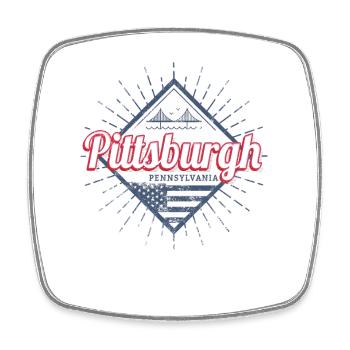 Pittsburgh City, États-Unis, Pennsylvanie - Magnet carré - blanc - Devant