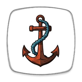 Anker Symbol Hafen - Viereckiger Kühlschrankmagnet - Weiß - Vorne