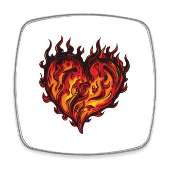 Heart Flame - Square fridge magnet - white - Front