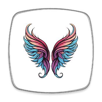 Flügel Symbol - Viereckiger Kühlschrankmagnet - Weiß - Vorne