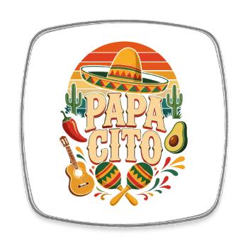 Papa Cito Fiesta Picture - Square fridge magnet - white - Front