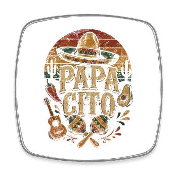 PAPA CHITO Fiesta Vintage Mexiko - Viereckiger Kühlschrankmagnet - Weiß - Vorne