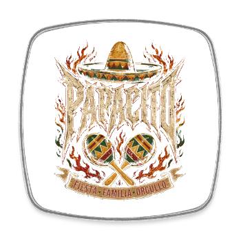 Fiesta Familia Orgullo - Viereckiger Kühlschrankmagnet - Weiß - Vorne