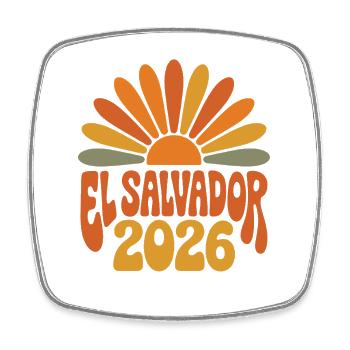 El Salvador Sonnenaufgang 2026 - Viereckiger Kühlschrankmagnet - Weiß - Vorne
