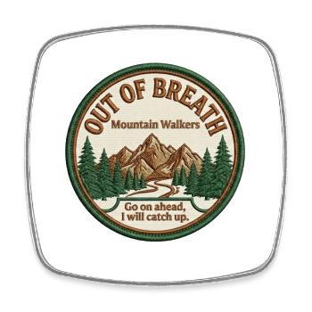 Hiking - Mountain Walkers - Square fridge magnet - white - Front