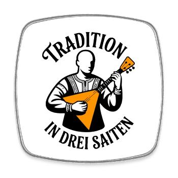 Balalaika - Tradition in drei Saiten Volksmusik - Viereckiger Kühlschrankmagnet - Weiß - Vorne