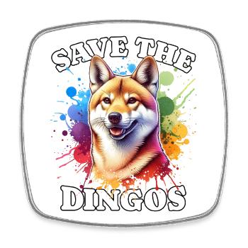 Australischer Wildhund Save Dingo - Viereckiger Kühlschrankmagnet - Weiß - Vorne