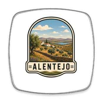 Alentejo Portugal Vintage Reisen Geheimtipps Weinr - Viereckiger Kühlschrankmagnet - Weiß - Vorne