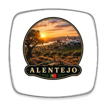 Alentejo Portugal Vintage Reisen Geheimtipp  - Viereckiger Kühlschrankmagnet - Weiß - Vorne