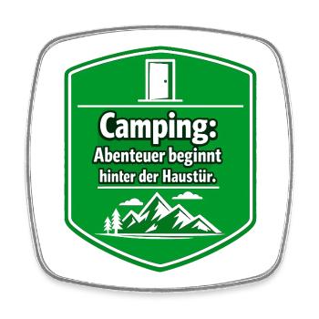 Campeur - Magnet carré - blanc - Devant