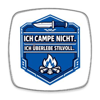 I just like camping - Square fridge magnet - white - Front