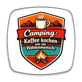 Camper Camping - Square fridge magnet - white - Front
