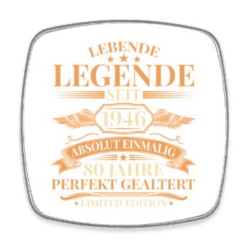 Baujahr 1946 Lebende Legende – 80. Geburtstag - Viereckiger Kühlschrankmagnet - Weiß - Vorne