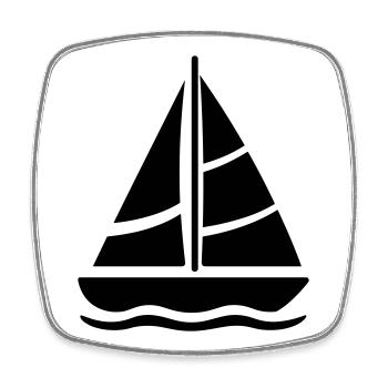 Segelschiff - Viereckiger Kühlschrankmagnet - Weiß - Vorne