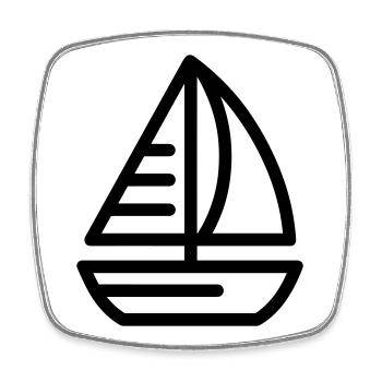 boat - Square fridge magnet - white - Front