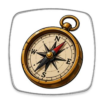 Vintage compass adventure icon - Square fridge magnet - white - Front