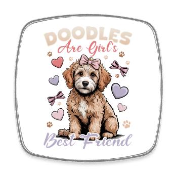 Goldendoodle Dog Breed - Square fridge magnet - white - Front