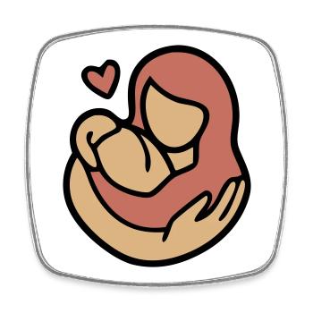 Mother Child Hug Love - Square fridge magnet - white - Front