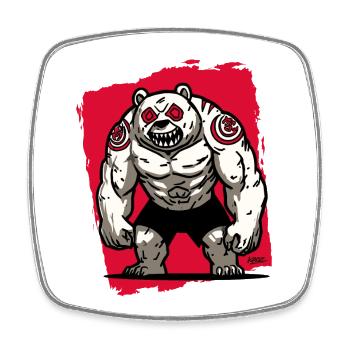 Crimson-Eyed Dire Bear - Square fridge magnet - white - Front