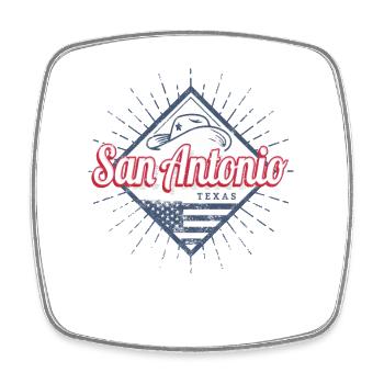 San Antonio city in Texas, United States, United States - Square fridge magnet - white - Front