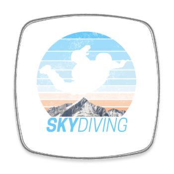 Fallschirmspringen Skydiving Sonnenuntergang - Viereckiger Kühlschrankmagnet - Weiß - Vorne