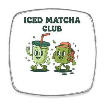 Eiskaffer-Matcha-Club Grüner Tee Matcha-Liebhaber Lustig - Viereckiger Kühlschrankmagnet - Weiß - Vorne