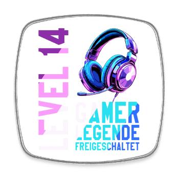 14. Geburtstag Junge Mädchen Gaming Level 14 Jahre - Viereckiger Kühlschrankmagnet - Weiß - Vorne