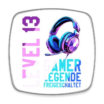 13. Geburtstag Junge Mädchen Gaming Level 13 Jahre - Viereckiger Kühlschrankmagnet - Weiß - Vorne