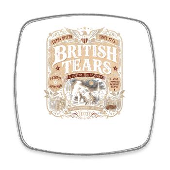 Britische Tränen, gegründet 1773, Boston Tea Party - Viereckiger Kühlschrankmagnet - Weiß - Vorne