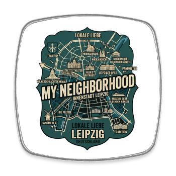 Leipzig Hood - Viereckiger Kühlschrankmagnet - Weiß - Vorne