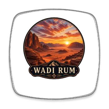 Wadi Rum Jordan Désert rouge Pays du Coucher du Soleil - Magnet carré - blanc - Devant