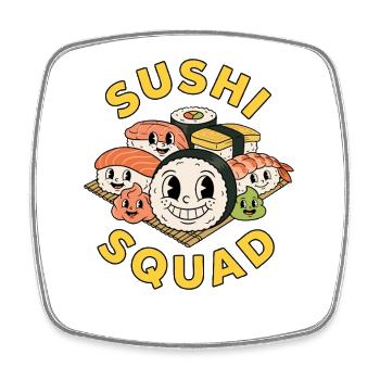 Sushi-Truppe Lustiges japanisches Essen Sashimi Li - Viereckiger Kühlschrankmagnet - Weiß - Vorne