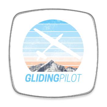 Gliding Pilot Segelfliegen Vintage Design - Square fridge magnet - white - Front