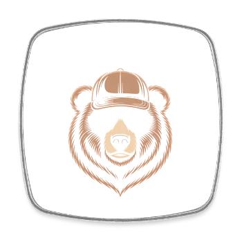 Papa Bear Sonnenbrillen Bär - Viereckiger Kühlschrankmagnet - Weiß - Vorne
