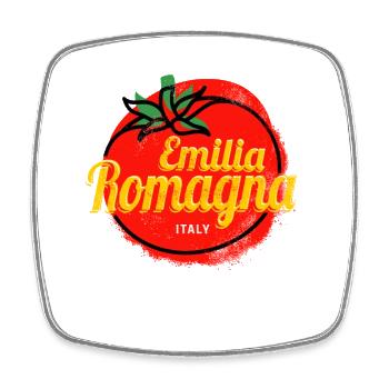 Emilia-Romagna mit Tomate Italien Vintage Souvenir - Viereckiger Kühlschrankmagnet - Weiß - Vorne