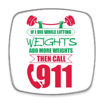 weightlifting weightlifting bodybuilding - Square fridge magnet - white - Front