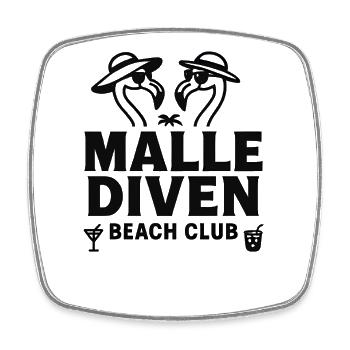 Malle Diven Beach Club Flamingo Mallorca Party - Square fridge magnet - white - Front