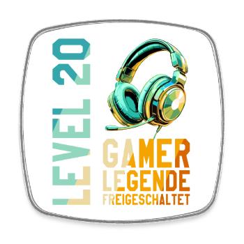 20. Geburtstag Junge Mädchen Gaming Level 20 Jahre - Viereckiger Kühlschrankmagnet - Weiß - Vorne