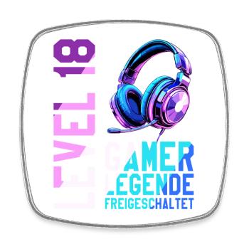 18. Geburtstag Junge Mädchen Gaming Level 18 Jahre - Viereckiger Kühlschrankmagnet - Weiß - Vorne