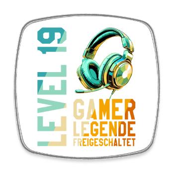 19. Geburtstag Junge Mädchen Gaming Level 19 Jahre - Viereckiger Kühlschrankmagnet - Weiß - Vorne