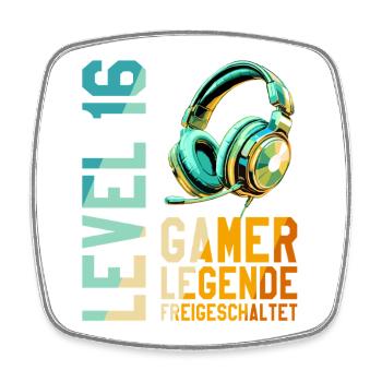 16. Geburtstag Junge Mädchen Gaming Level 16 Jahre - Viereckiger Kühlschrankmagnet - Weiß - Vorne