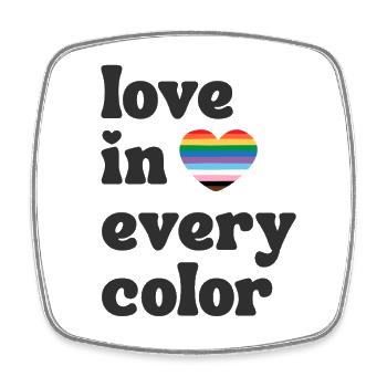 Love in every Color Pride LGBTQIA Regenbogen Herz - Viereckiger Kühlschrankmagnet - Weiß - Vorne